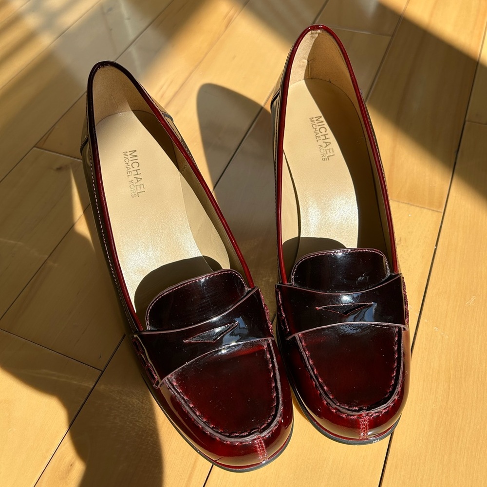 Michael Kors -  Burgundy Buchanan Patent Loafers - Size 7.5